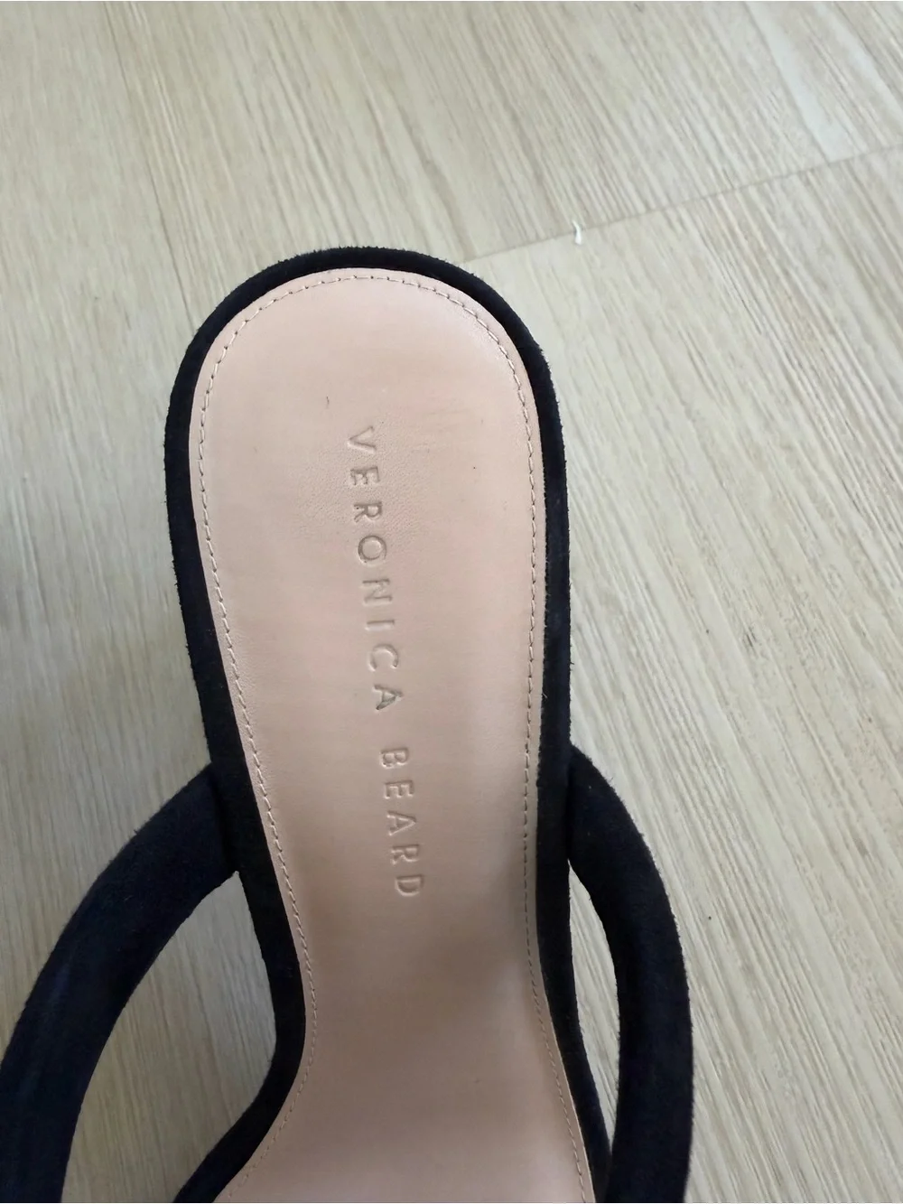 Veronica Beard Black Suede Double-Strap Heeled Sandals Slides Size 10M